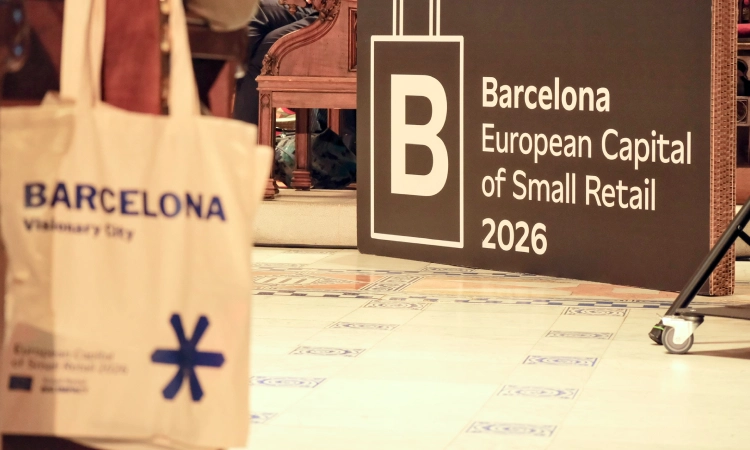 Cartel de Barcelona, primera Capital Europea del Comercio Local 2026